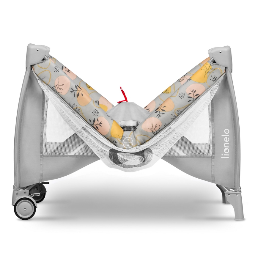 Lionelo - Łóżeczko turystyczne STEFI PLUS różowo-żółte