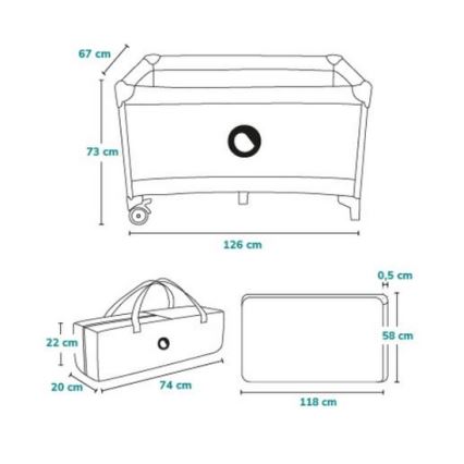 Lionelo - Łóżeczko turystyczne STEFI różowe/szare