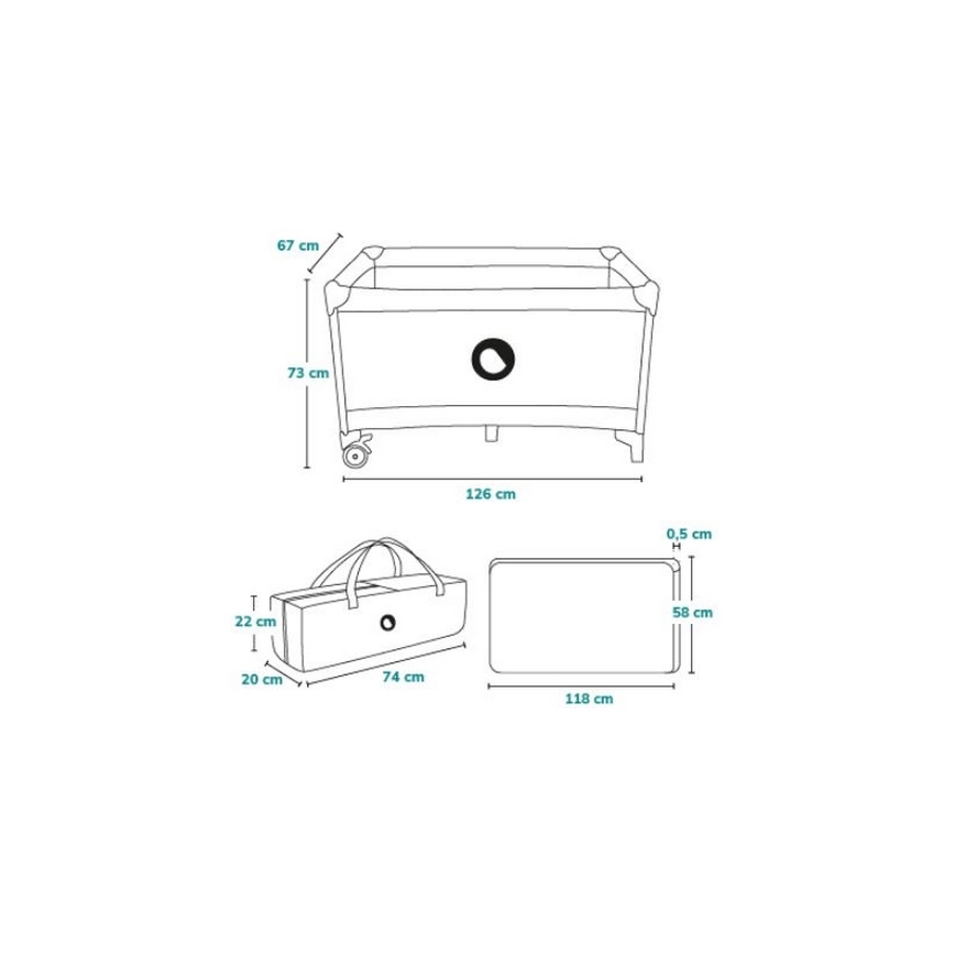 Lionelo - Łóżeczko turystyczne STEFI różowe/szare