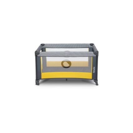 Lionelo - Łóżeczko turystyczne STEFI szare/żółte