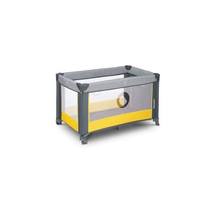 Lionelo - Łóżeczko turystyczne STEFI szare/żółte