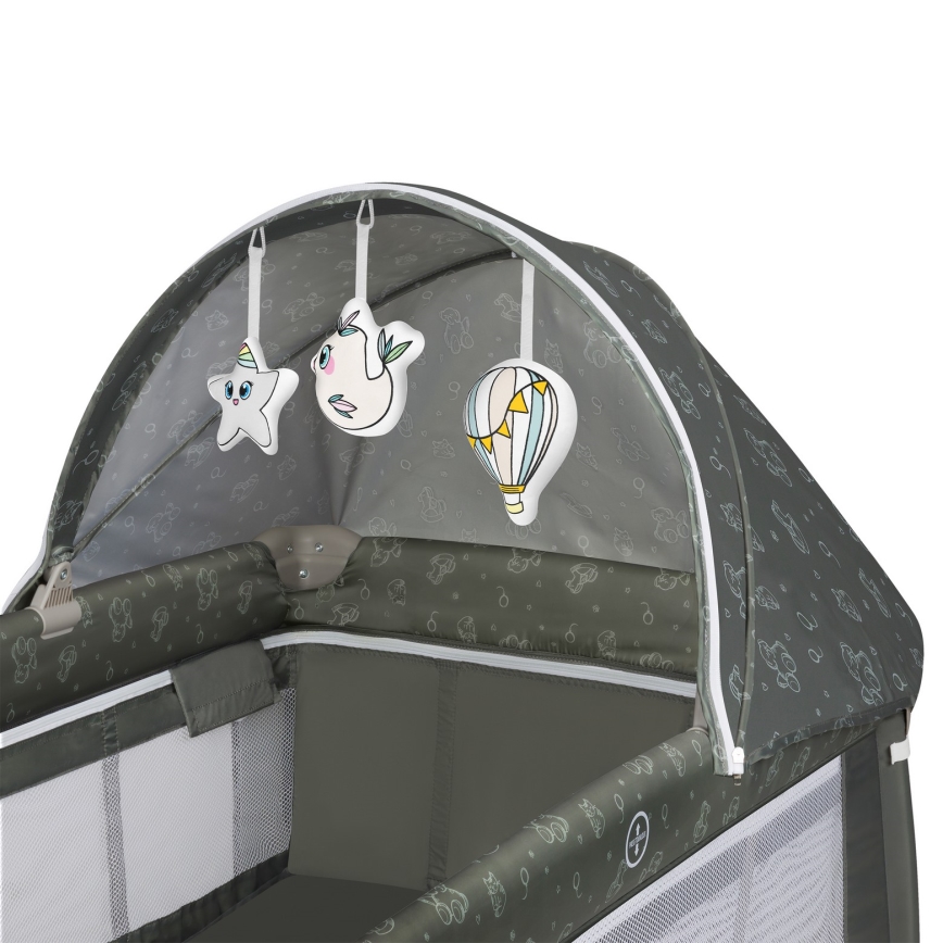 Lionelo - Łóżeczko turystyczne SVEN PLUS Beżowo-oliwkowe