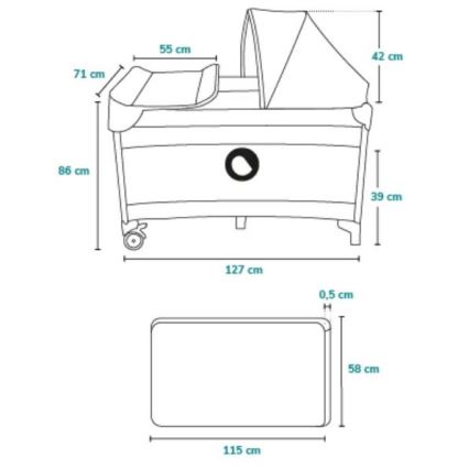 Lionelo - Łóżeczko turystyczne SVEN PLUS niebieski