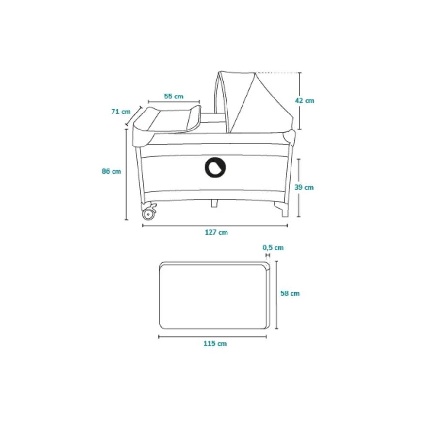 Lionelo - Łóżeczko turystyczne SVEN PLUS niebieski