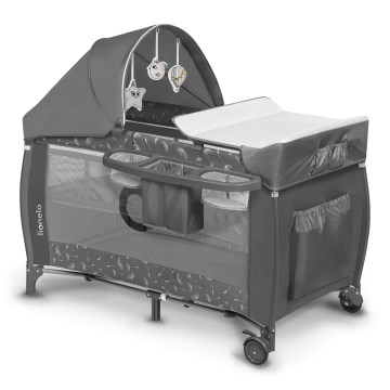 Lionelo - Łóżeczko turystyczne SVEN PLUS szare