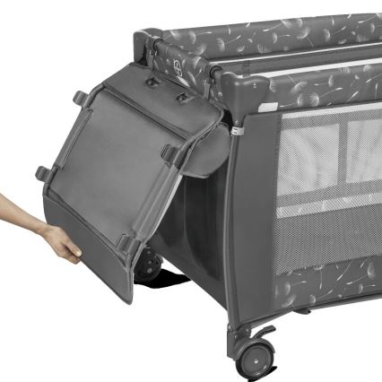 Lionelo - Łóżeczko turystyczne SVEN PLUS szare