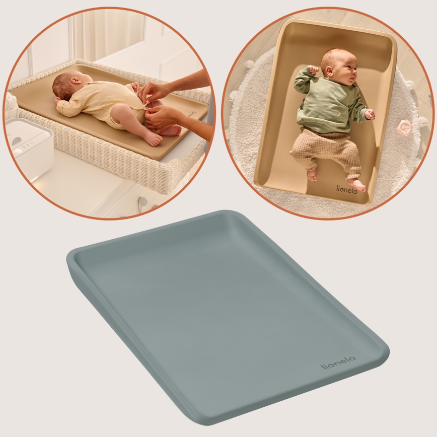 Lionelo - Mata do przewijania MEGS 49x70 cm gołębi szary