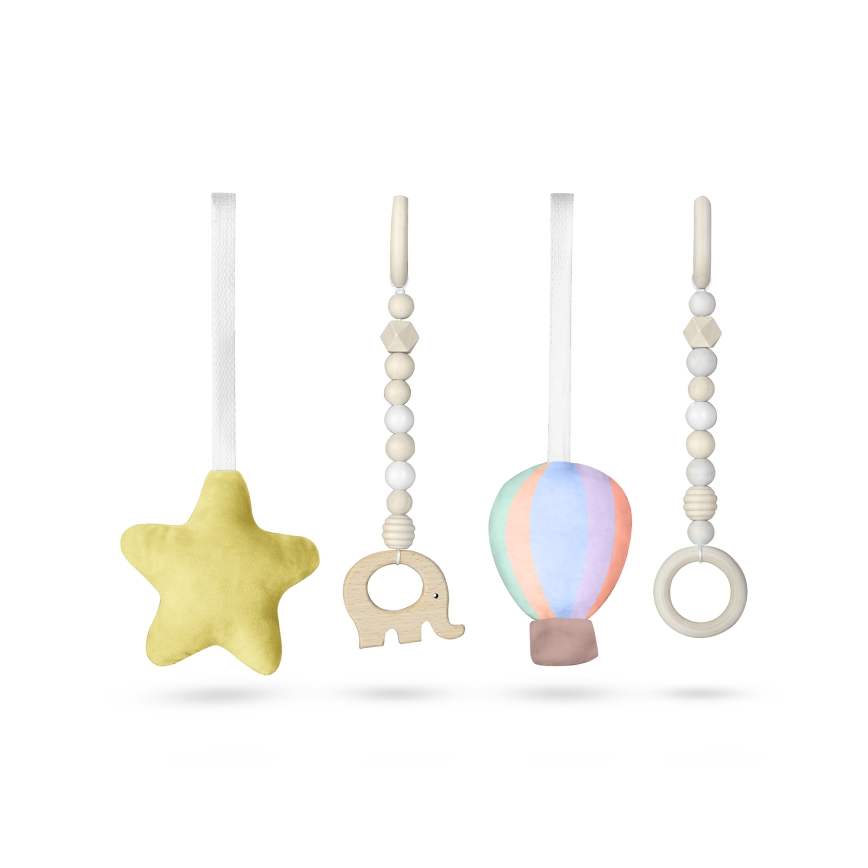 Lionelo - Mata zabawowa dla dzieci z drewnianym pałąkiem ANIS