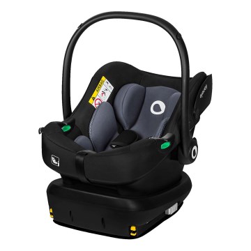Lionelo - Obrotowy fotelik samochodowy z bazą ASTRID SET i-Size 40-87 cm czarno-szary