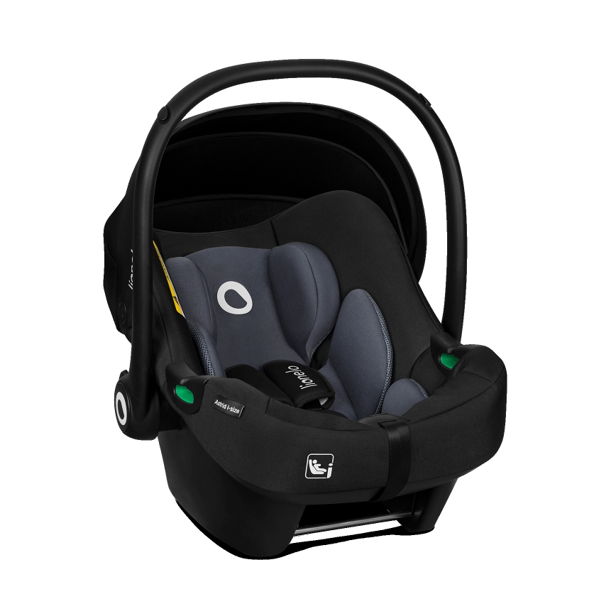 Lionelo - Obrotowy fotelik samochodowy z bazą ASTRID SET i-Size 40-87 cm czarno-szary