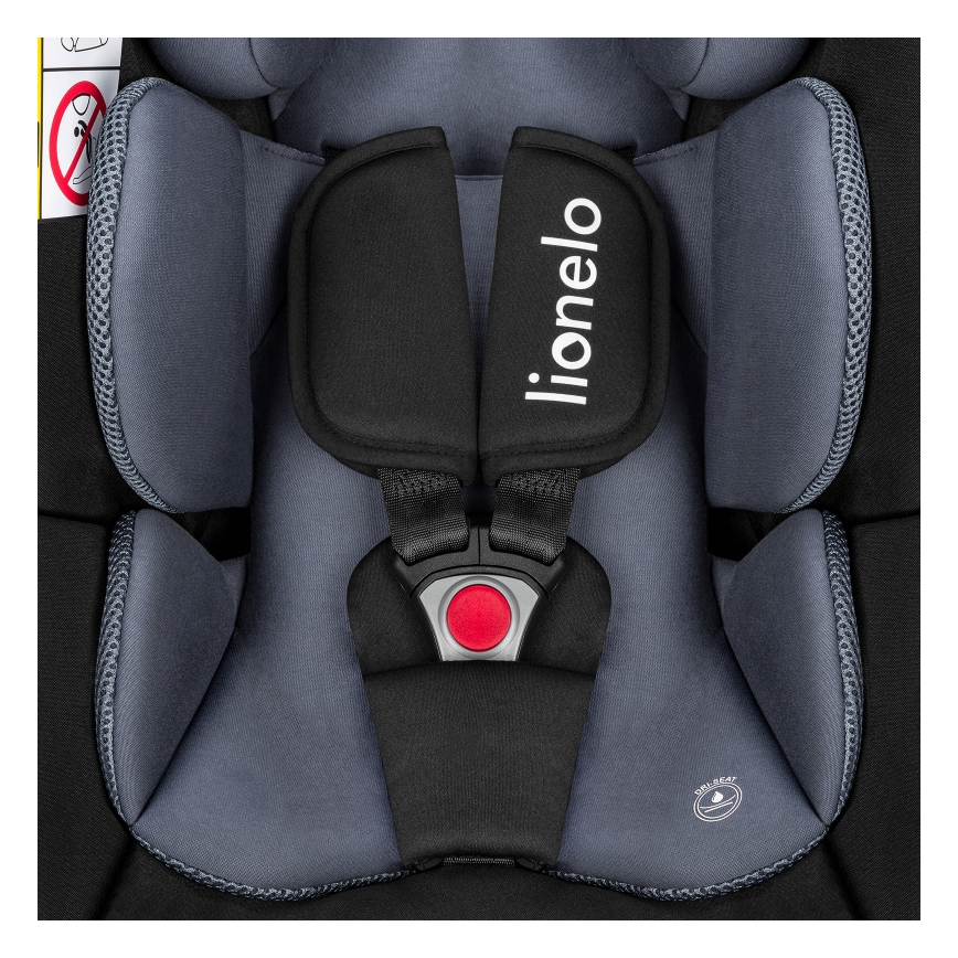 Lionelo - Obrotowy fotelik samochodowy z bazą ASTRID SET i-Size 40-87 cm czarno-szary