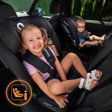 Lionelo - Obrotowy fotelik samochodowy z bazą BASTIAAN i-Size 40-150 cm Czarny Carbon