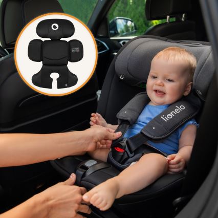 Lionelo - Obrotowy fotelik samochodowy z bazą BASTIAAN i-Size 40-150 cm Czarny Carbon
