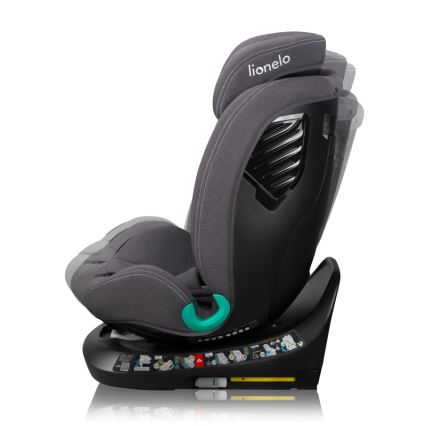 Lionelo - Fotelik samochodowy z obrotową bazą BASTIAAN ONE i-Size 40-150 cm Grey Stone
