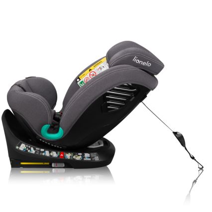 Lionelo - Fotelik samochodowy z obrotową bazą BASTIAAN ONE i-Size 40-150 cm Grey Stone