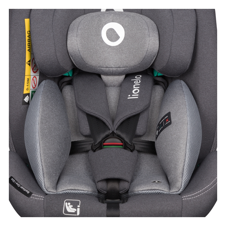 Lionelo - Fotelik samochodowy z obrotową bazą BASTIAAN ONE i-Size 40-150 cm Grey Stone