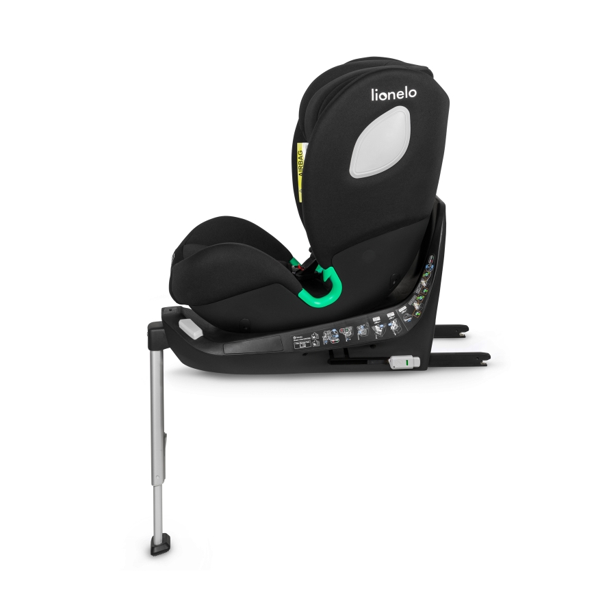 Lionelo - Obrotowy fotelik samochodowy z bazą BRAAM i-Size 40-150 cm Czarny karbon