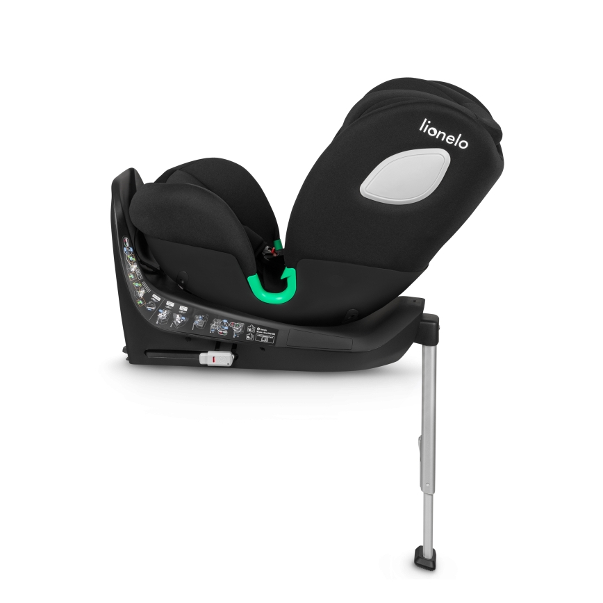 Lionelo - Obrotowy fotelik samochodowy z bazą BRAAM i-Size 40-150 cm Czarny karbon