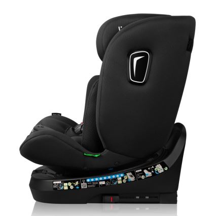Lionelo - Obrotowy fotelik samochodowy z bazą BRAVE i-Size 40-150 cm Czarny Carbon