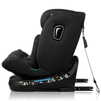 Lionelo - Obrotowy fotelik samochodowy z bazą BRAVE i-Size 40-150 cm Czarny Carbon