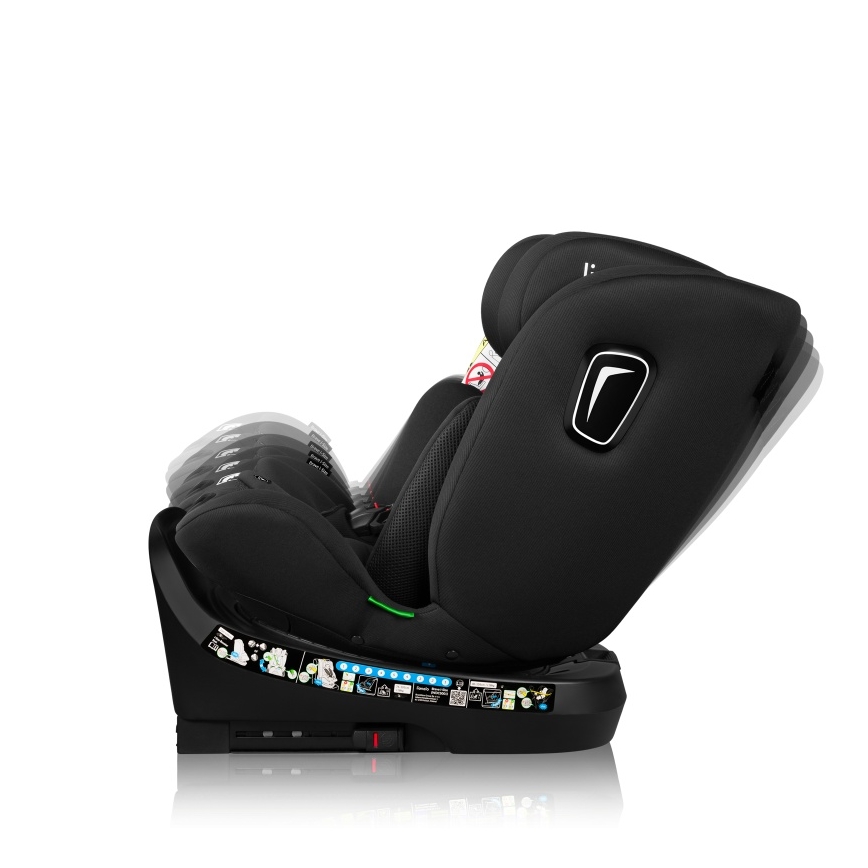 Lionelo - Obrotowy fotelik samochodowy z bazą BRAVE i-Size 40-150 cm Czarny Carbon