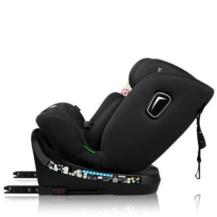 Lionelo - Obrotowy fotelik samochodowy z bazą BRAVE i-Size 40-150 cm Czarny Carbon
