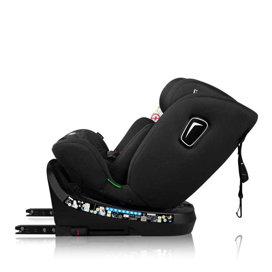 Lionelo - Obrotowy fotelik samochodowy z bazą BRAVE i-Size 40-150 cm Czarny Carbon