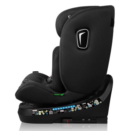 Lionelo - Obrotowy fotelik samochodowy z bazą BRAVE i-Size 40-150 cm Czarny Carbon