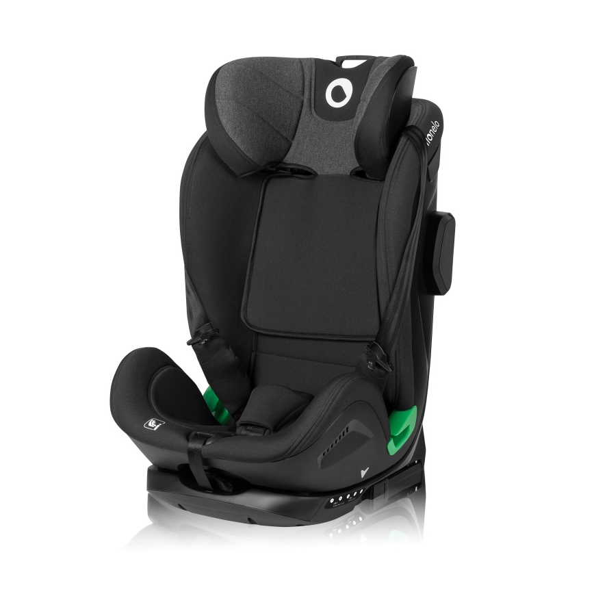Lionelo - Obrotowy fotelik samochodowy z bazą HARPER i-Size 76-150 cm Black Carbon