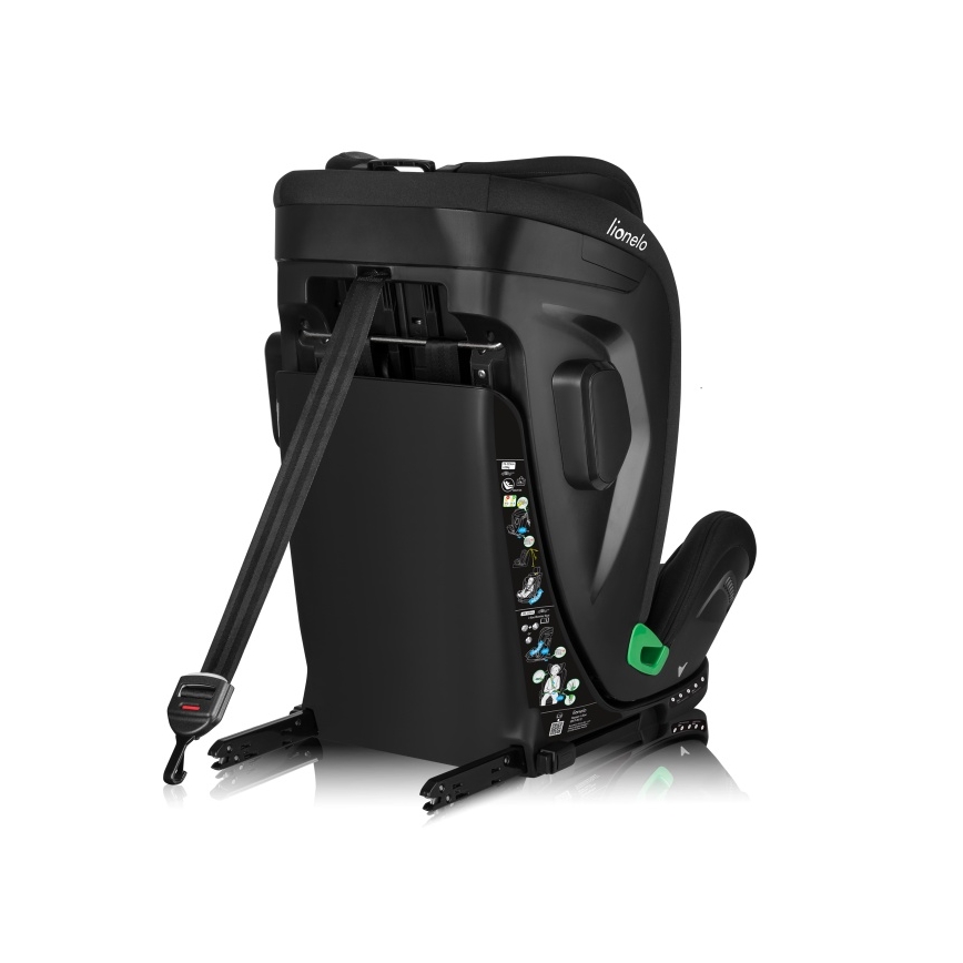 Lionelo - Obrotowy fotelik samochodowy z bazą HARPER i-Size 76-150 cm Black Carbon