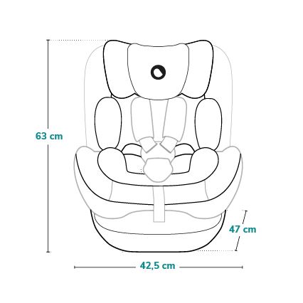 Lionelo - Obrotowy fotelik samochodowy z bazą HARPER i-Size 76-150 cm Czarny Carbon