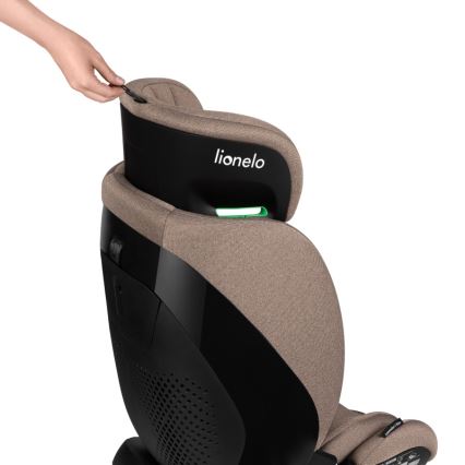 Lionelo - Obrotowy fotelik samochodowy z bazą LAVENDER i-Size 76-150 cm Beżowy Latte