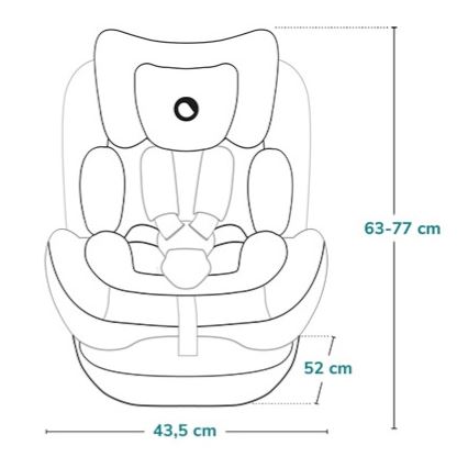 Lionelo - Obrotowy fotelik samochodowy z bazą LAVENDER i-Size 76-150 cm Beżowy Latte