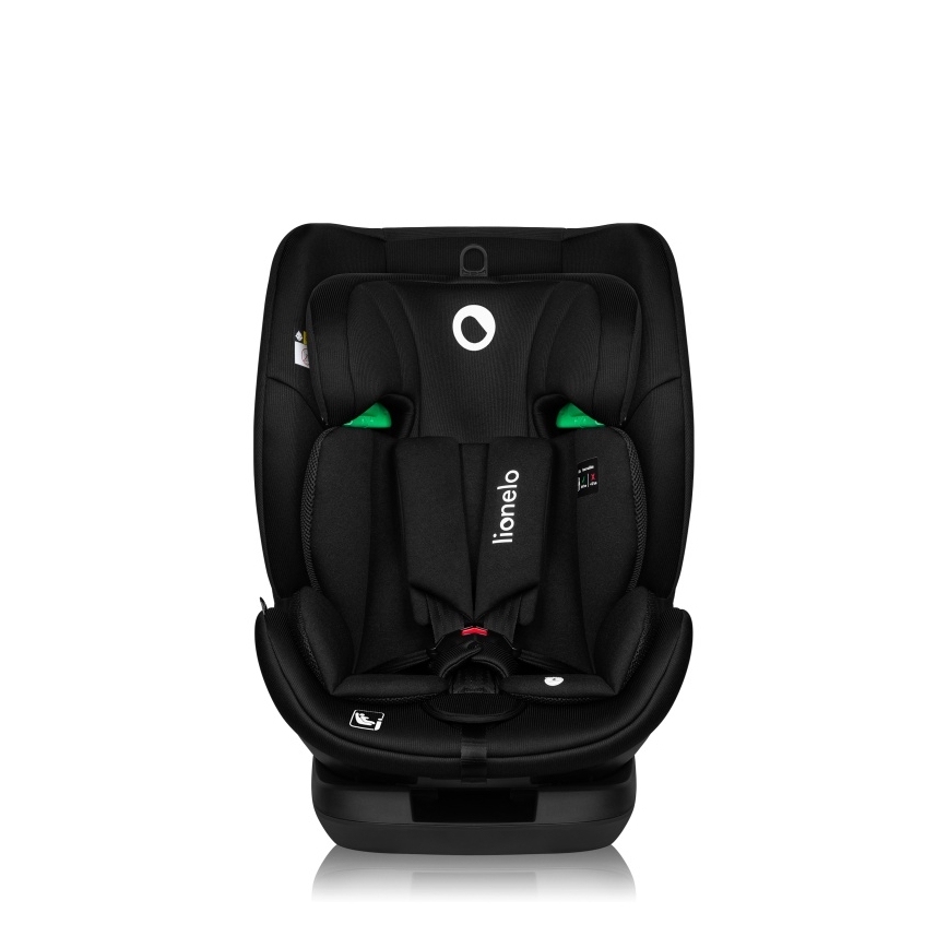Lionelo - Obrotowy fotelik samochodowy z bazą LAVENDER i-Size 76-150 cm Czarny Karbon