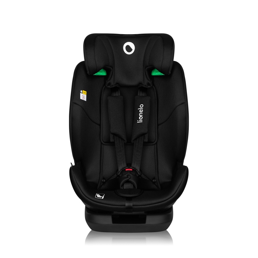Lionelo - Obrotowy fotelik samochodowy z bazą LAVENDER i-Size 76-150 cm Czarny Karbon