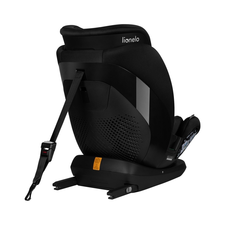 Lionelo - Obrotowy fotelik samochodowy z bazą LAVENDER i-Size 76-150 cm Czarny Karbon