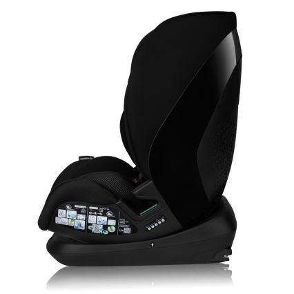 Lionelo - Obrotowy fotelik samochodowy z bazą LAVENDER i-Size 76-150 cm Czarny Karbon