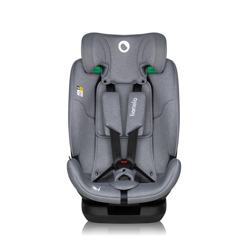 Lionelo - Obrotowy fotelik samochodowy z bazą LAVENDER i-Size 76-150 cm Grey Stone