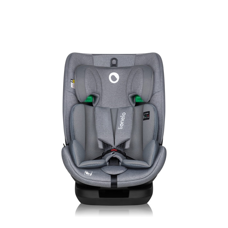 Lionelo - Obrotowy fotelik samochodowy z bazą LAVENDER i-Size 76-150 cm Szary Kamień