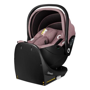 Lionelo - Obrotowy fotelik samochodowy z bazą MOXIE SET i-Size 40-87 cm Różowy Mauve