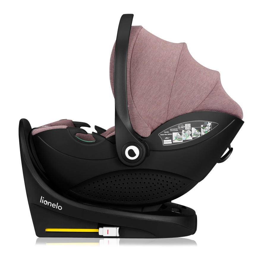 Lionelo - Obrotowy fotelik samochodowy z bazą MOXIE SET i-Size 40-87 cm Różowy Mauve
