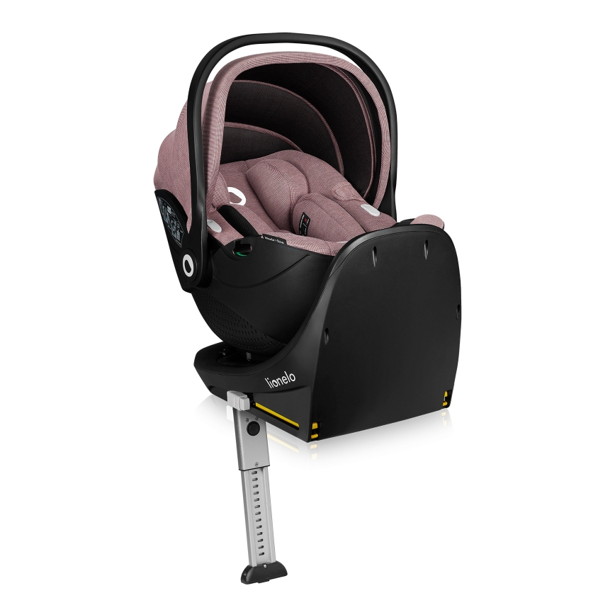 Lionelo - Obrotowy fotelik samochodowy z bazą MOXIE SET i-Size 40-87 cm Różowy Mauve