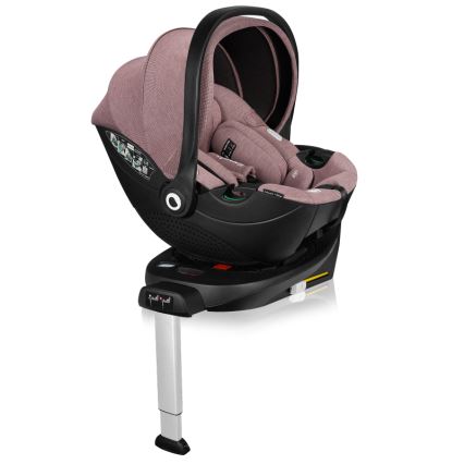 Lionelo - Obrotowy fotelik samochodowy z bazą MOXIE SET i-Size 40-87 cm Różowy Mauve