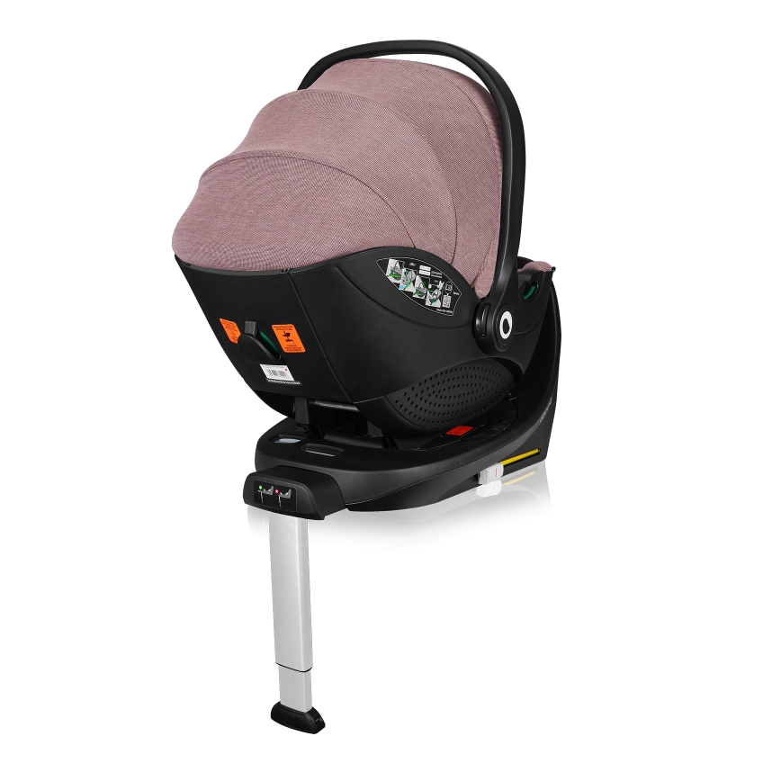 Lionelo - Obrotowy fotelik samochodowy z bazą MOXIE SET i-Size 40-87 cm Różowy Mauve