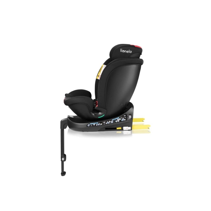 Lionelo - Obrotowy fotelik samochodowy z bazą NAVY i-Size 40-150 cm czarny/czerwony