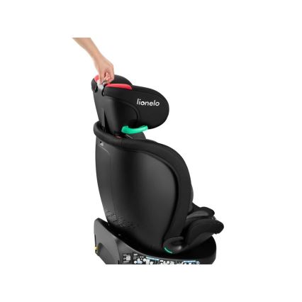 Lionelo - Obrotowy fotelik samochodowy z bazą NAVY i-Size 40-150 cm czarny/czerwony
