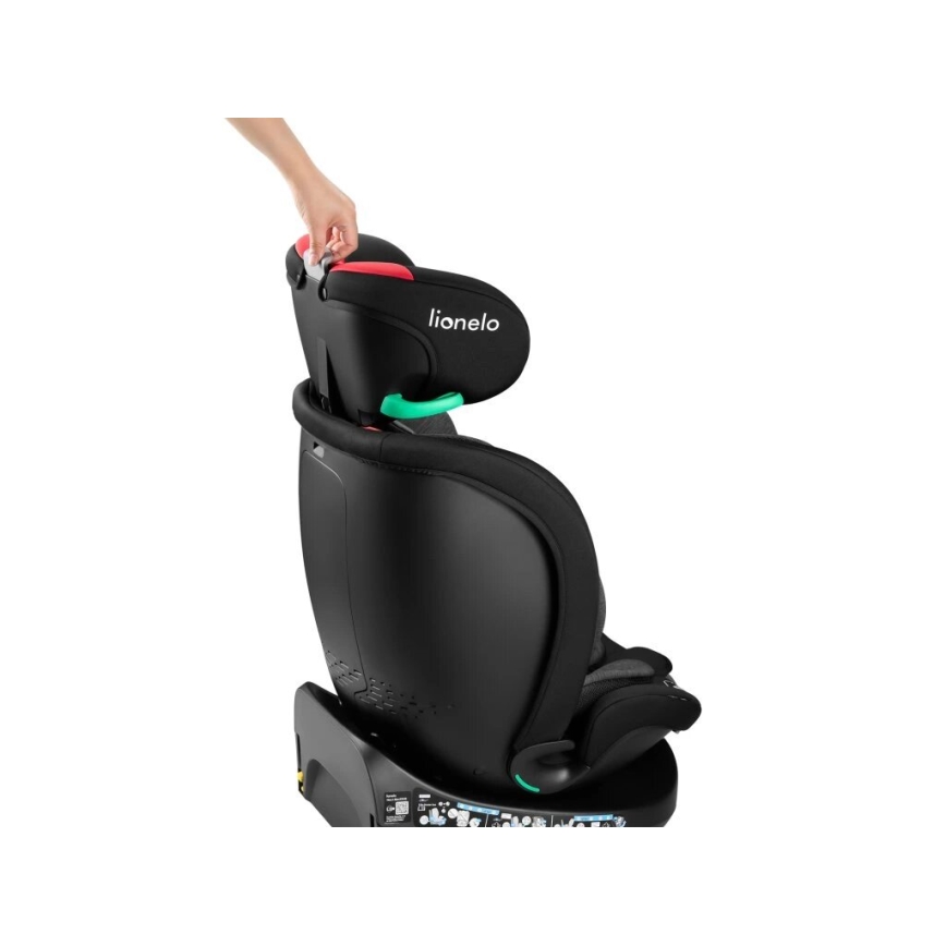 Lionelo - Obrotowy fotelik samochodowy z bazą NAVY i-Size 40-150 cm czarny/czerwony