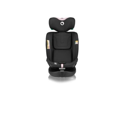 Lionelo - Obrotowy fotelik samochodowy z bazą NAVY i-Size 40-150 cm czarny/różowy