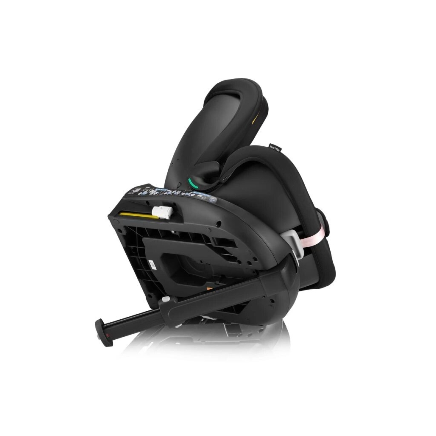 Lionelo - Obrotowy fotelik samochodowy z bazą NAVY i-Size 40-150 cm czarny/różowy