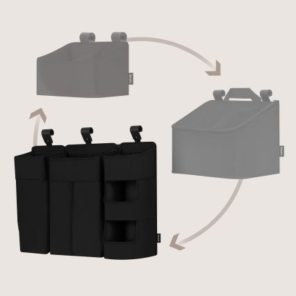 Lionelo - Organizer do łóżeczka 3 w 1 SIDEPOCKET czarny